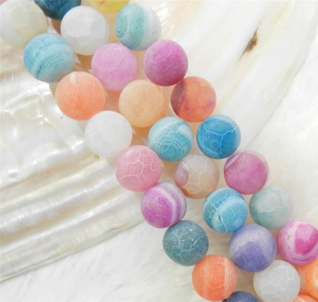 6mm 8mm 10mm Pretty Dream Fire Dragon Veins Agate Round Gems Loose Beads 15/'/'