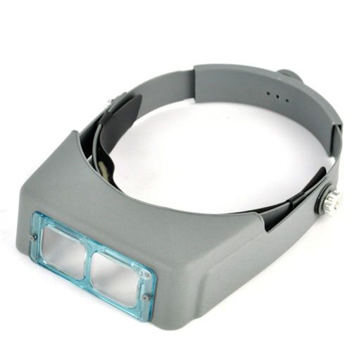 4 Lens Head Band Binocular Magnifier Optivisor Headset Light Lamp Head