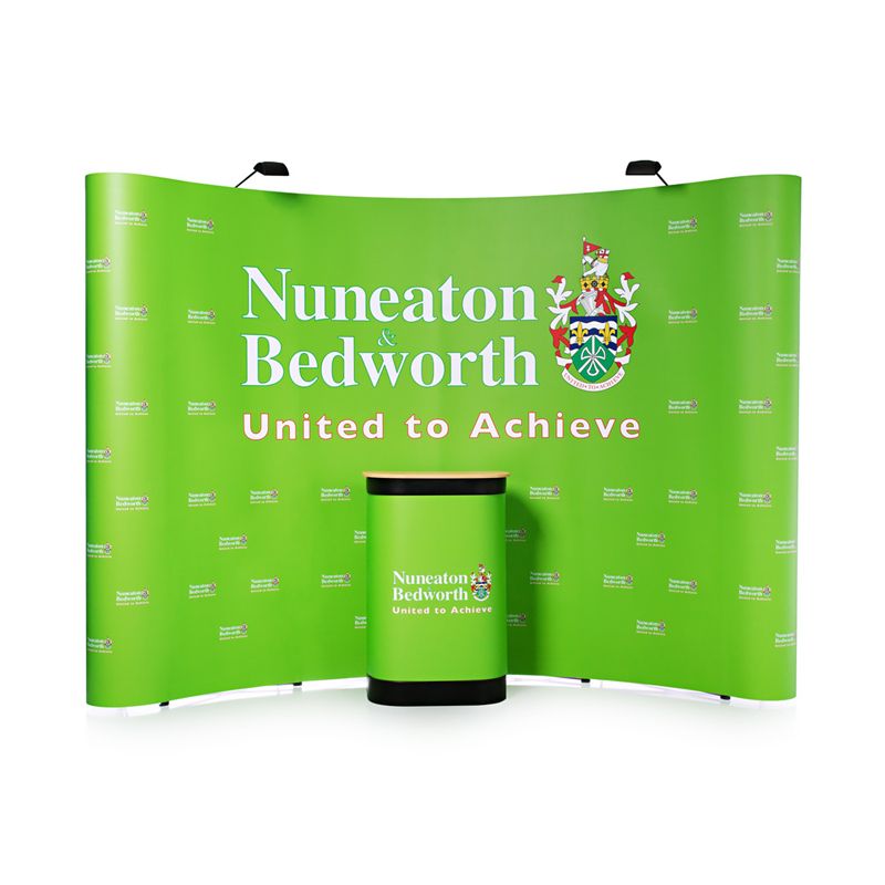 8ft Custom Fabric Curved Pop Up Banner Display Tradeshow Expo