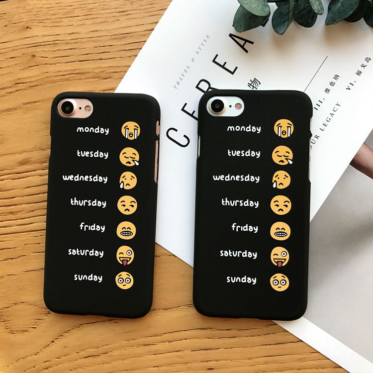 For iphone 7 plus case 3d kawaii monday cry sunday smile expression ... Case in 3d
