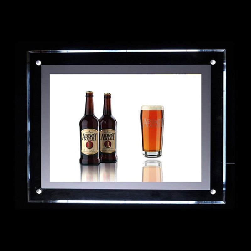 50*70cm Wall Mounted Acrylic Light Box/Poster Display Panel with Acrylic Panel LED 2835 SideLit