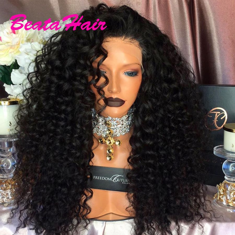 Long Curly Lace Wig Glueless Full Lace Wigs Virgin 