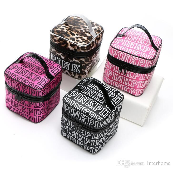 PINK Cosmetic Bags VS Pink Make Up Cases Pink Letter Organizer Leopard