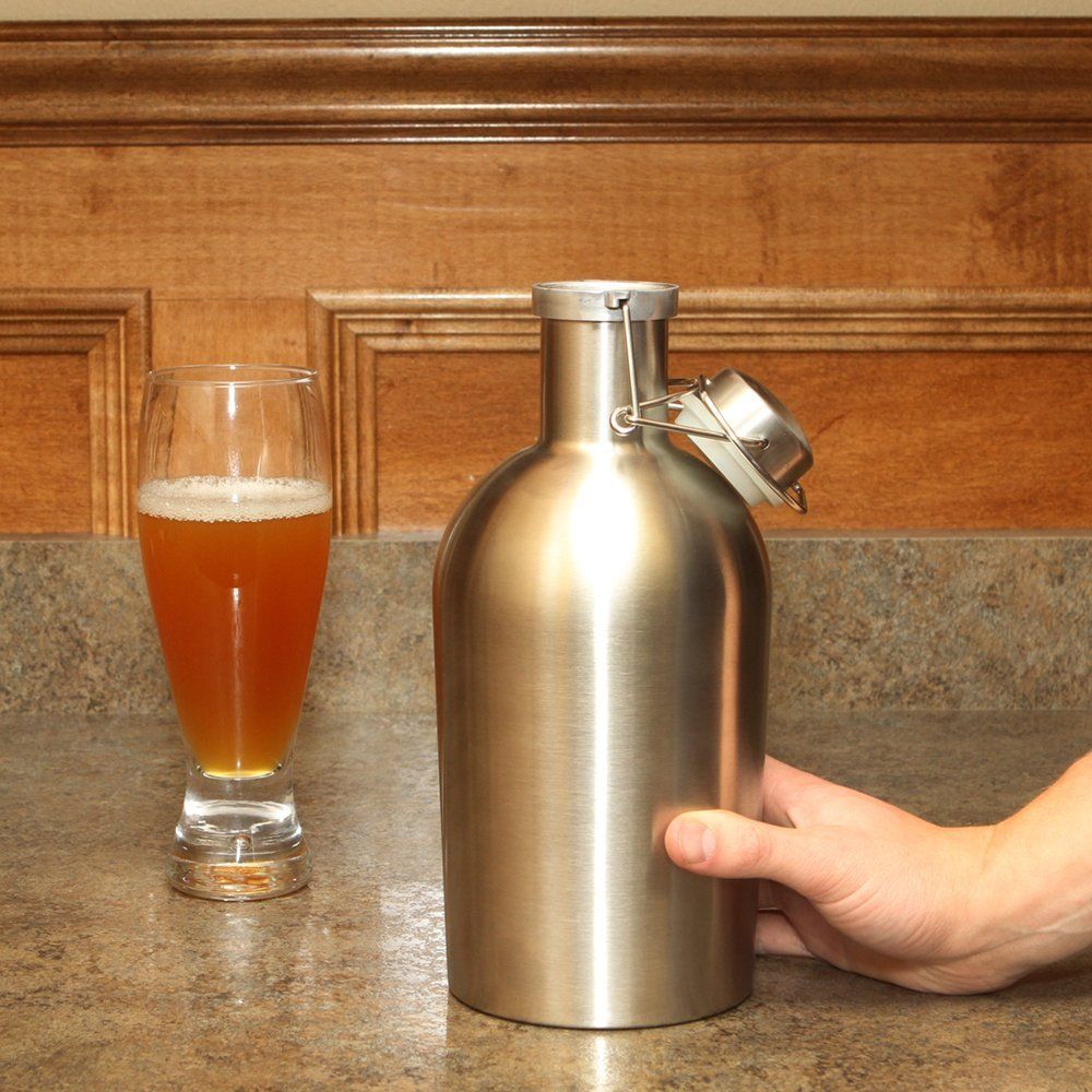 2021 Cheapest 64oz Growler Stainless Steel Beer Portable Flasks Whisky