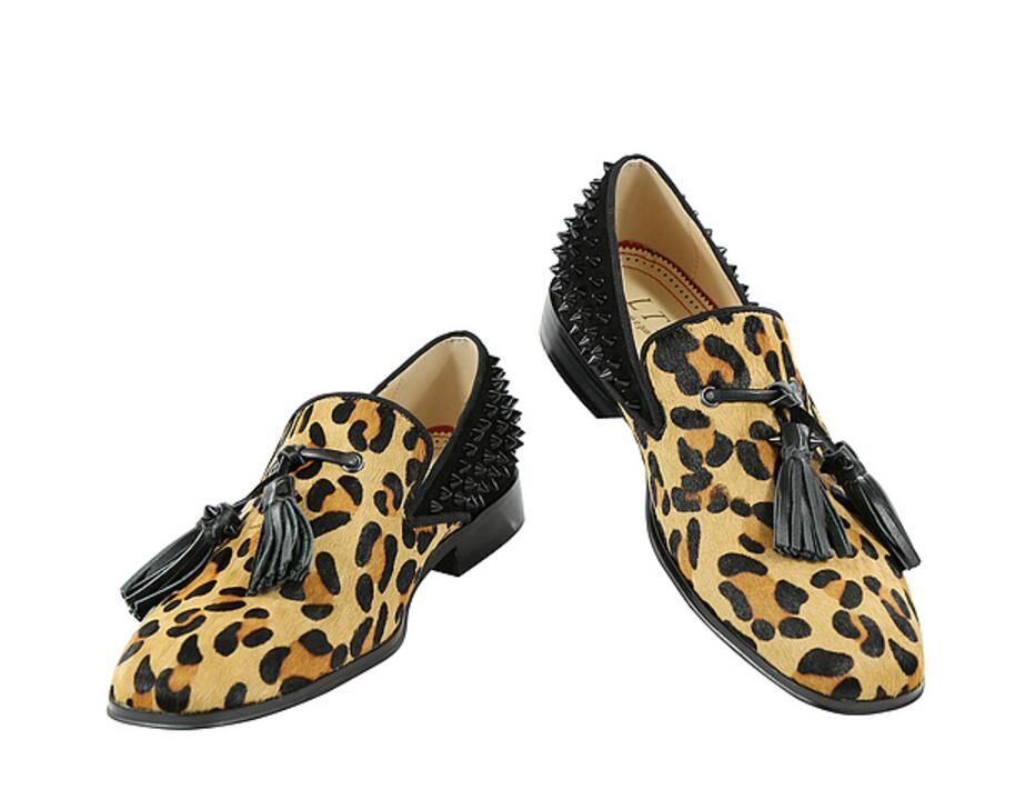 mens leopard slippers