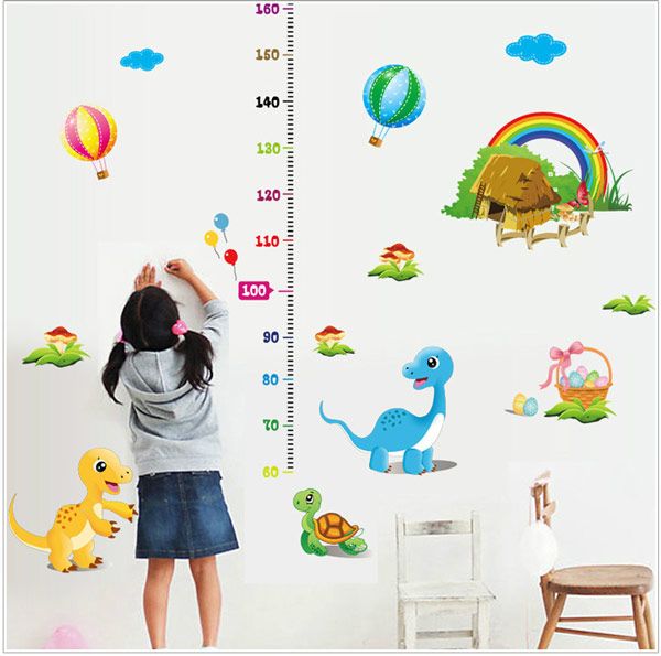 cute dinosaurs growth height chart vinyl sticker decal kids nursery