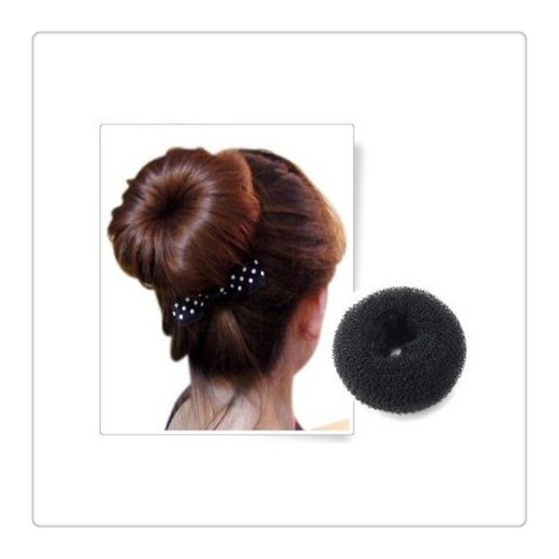 Fashion Women Girls Hair Clips Bun Black Donut Synthetic Scrunchie Hair Bun Cover Bun Cage Wrap