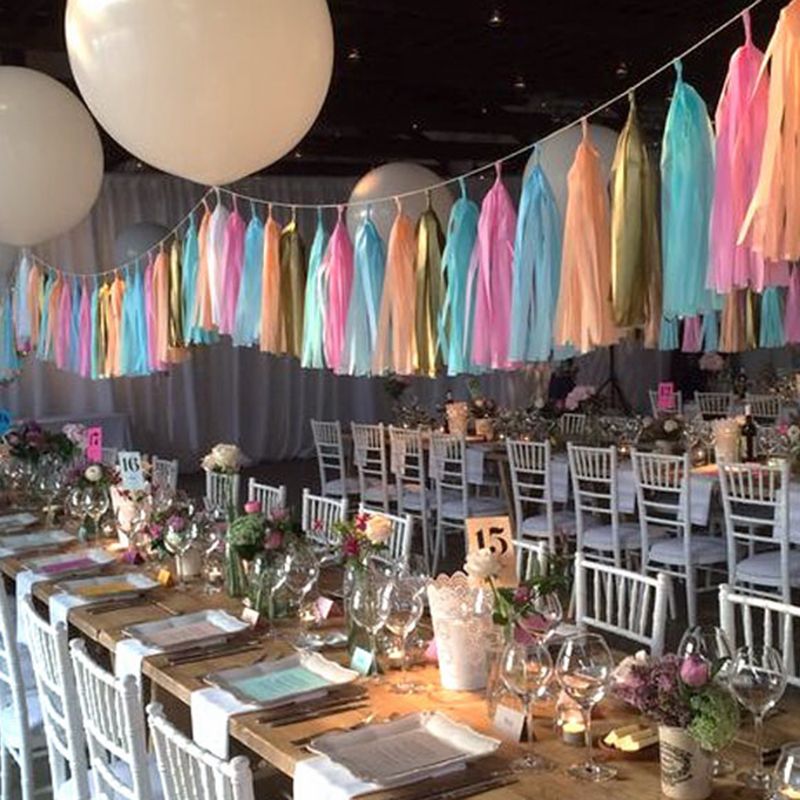 2019 14 Inch Tissue Paper Tassel Garland Diy Wedding Decoration