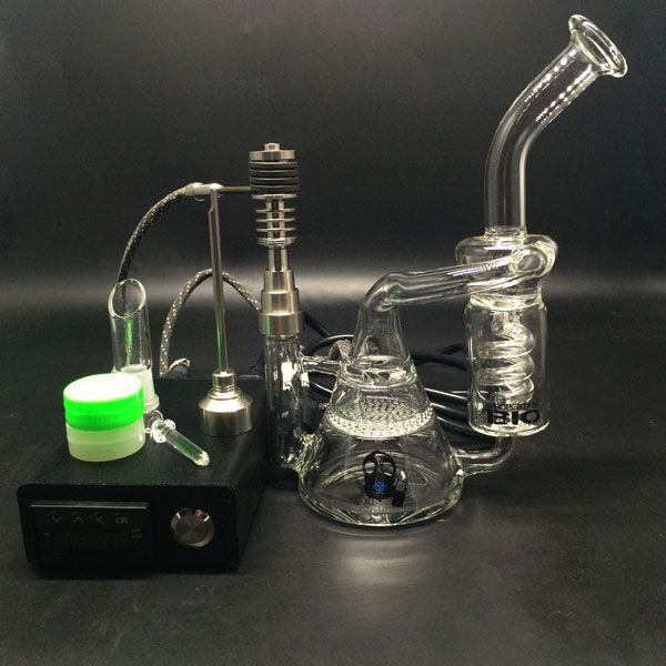 Recycler Dab Rigs E Digital Heating Nail Coil Flat 16mm 20mm with Glass Bong Water