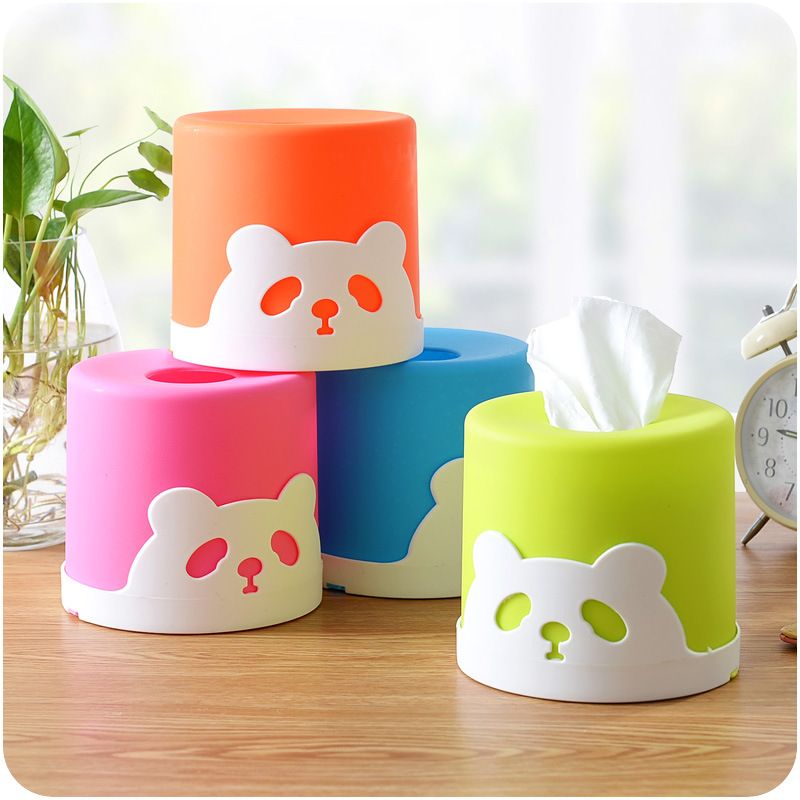 Wholesale Cute Tissue Boxes Creative Cute Panda Tube Bath/toilet Paper Tissue Box Car