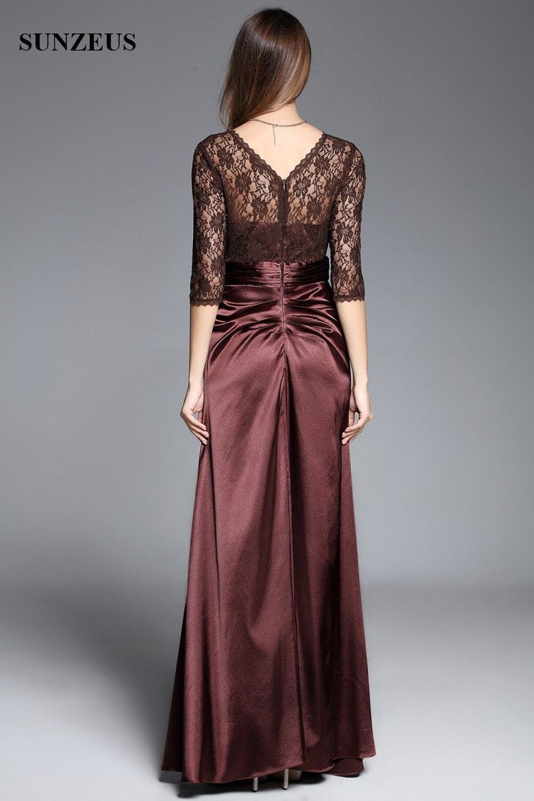 Großhandel Lace Halbarm Lange Satin Frauen Abendkleider Elegant Braun Mutter Der Braut Party Kleid Formale Kleider Von Sunzeusdress, 10,10 € Auf Großhandel Lace Halbarm Lange Satin Frauen Abendkleider Elegant Braun Mutter Der Braut Party Kleid Formale Kleider Von Sunzeusdress, 10,10 € Auf