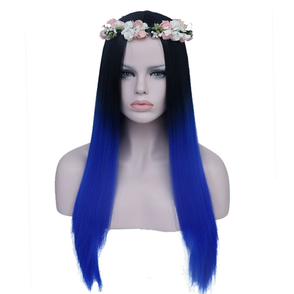 24 Long Straight Ombre Wigs Women Heat Resistant Synthetic Wigs