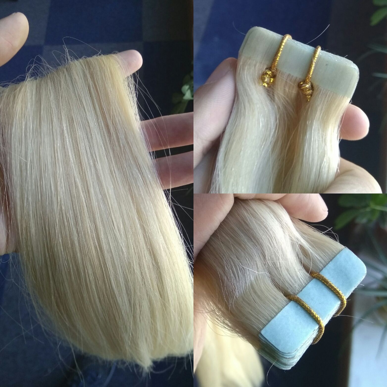 Invisible PU Skin Weft German Blue Tape Extension 100 Indian Human