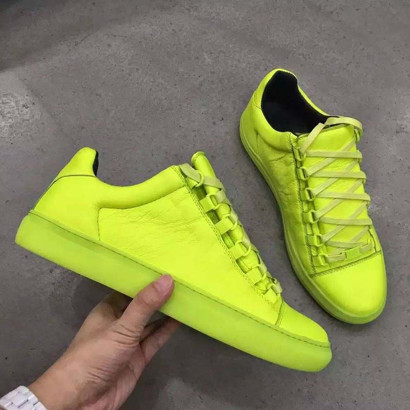 2017 BL Neno Yellow Low Top Arena Men'S Leather Sneakers ...