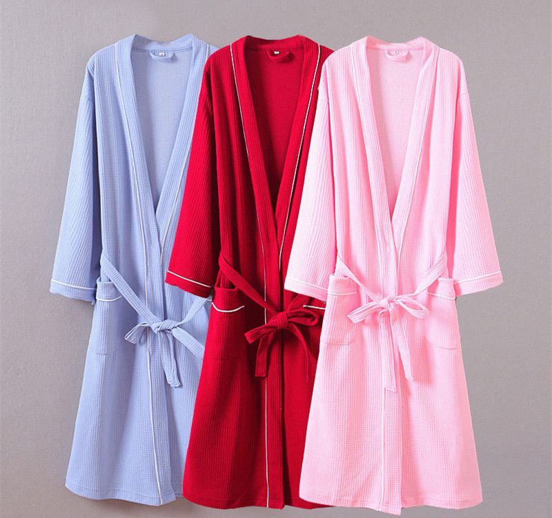 wholesale women waffle bathrobes women bathroom hotels spa robe plus size bathrobes