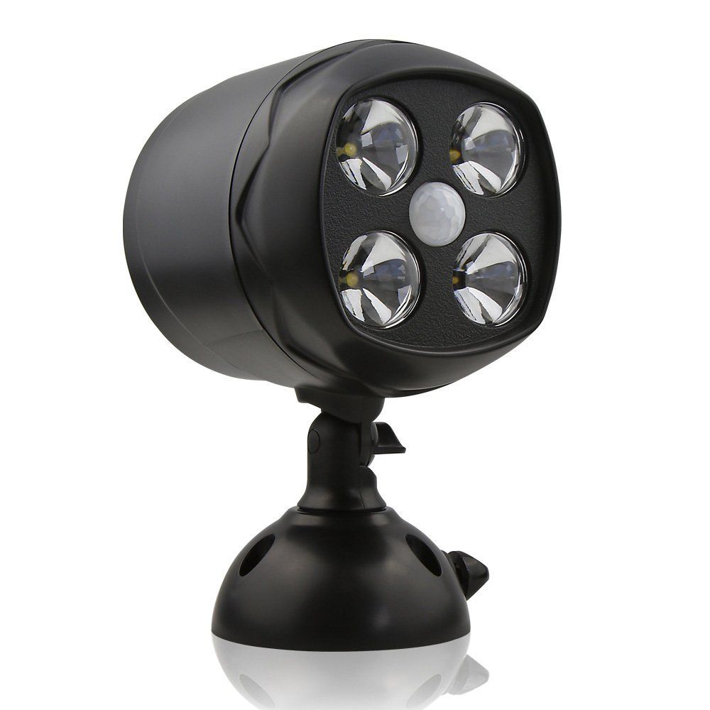 Wireless Led Spotlight Motion Sensor Light Lamp Weatherproof Battery Operated 600 Lumens Outdoor Indoor Yard Wall