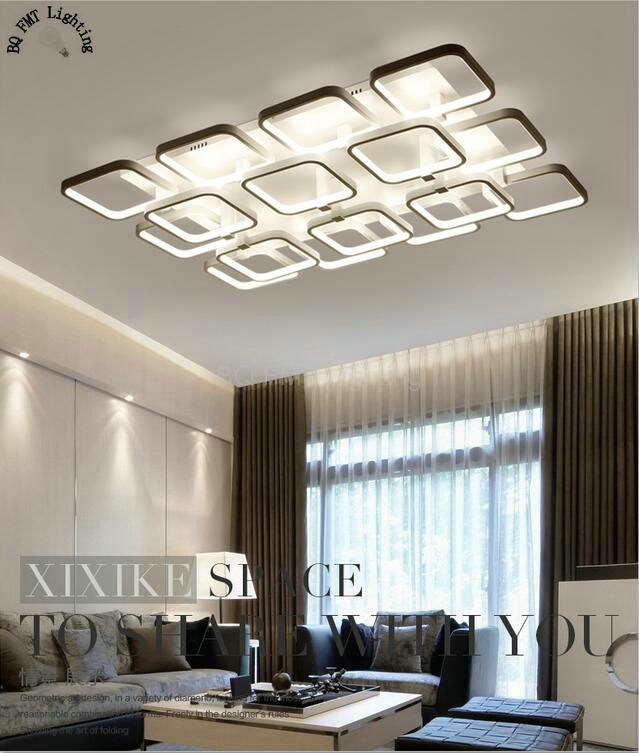 2018 Square Surface Mounted Modern Led Ceiling Lights For Living 2018 Square Surface Mounted Modern Led Ceiling Lights For Living Room Light Fixture Indoor Home Decorative Lampshade Acrylic Lampu Pendant Cahaya From