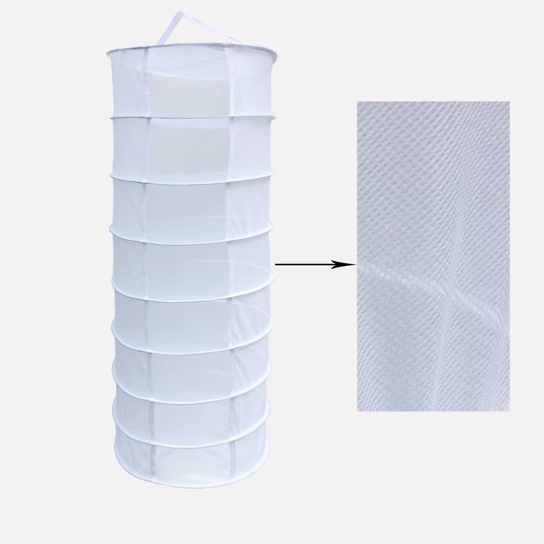 2020 White 2 Feet 8 Layer White Hanging Drying Rack Dry Net For