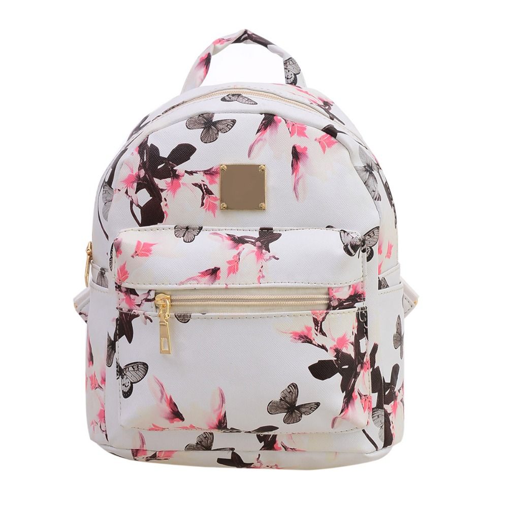 2017 Fashion Women Floral Printing Leather Backpack School Bags For Teenage Girls Lady Travel ...