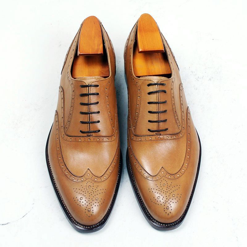 Acquistare Scarpe Eleganti Uomo Scarpe Oxford Punta Tonda Scarpe Da Uomo  Scarpe Fatte A Mano Personalizzate Vera Pelle Di Vitello Colore Marrone  Chiaro Wingtip Brogue HD N179 Economico | Consegna Veloce E