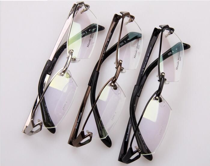 Grandes Luxe Lunettes Conceptions Marque Cadres De Titane Hommes Montures Masaki Matsushima Optiques Pur Mf 1143 AR34jL5