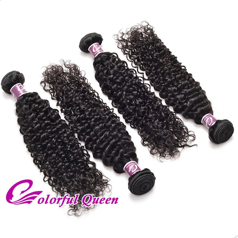 Colorful Queen Malaysian Virgin Hair Kinky Curly Weave 4 Bundles