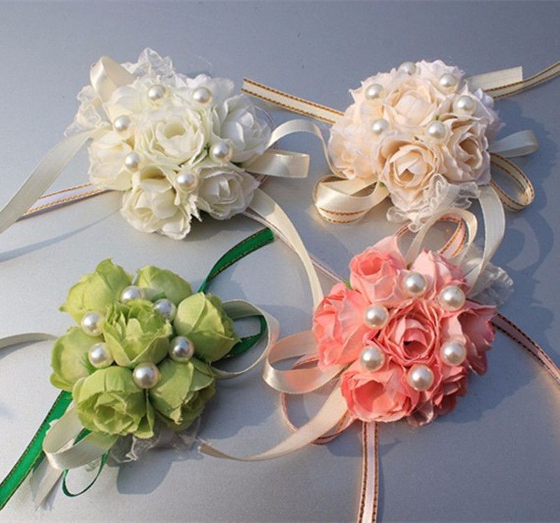2017 2017 Real Boutonnieres Wedding Prom Wrist Corsage With ...