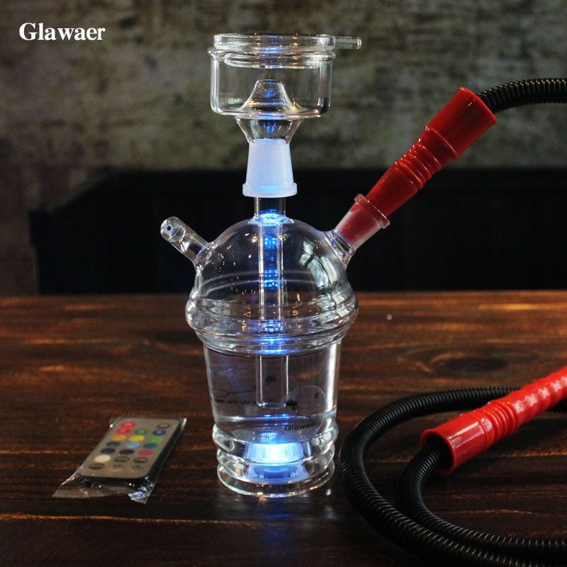 2019 Cup Style Glass Hookahs Handblown Art Shisha Small Glass Hookah Chicha Narguile Glass Bong