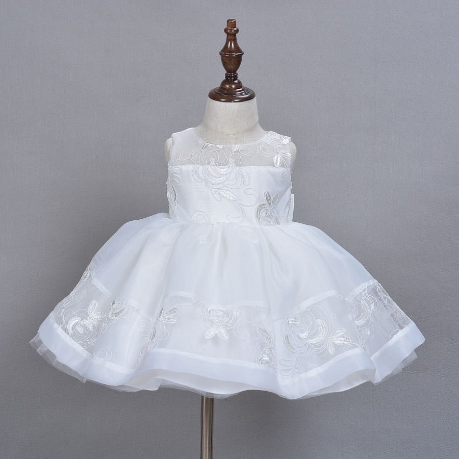1 year new baby girl Baptism Christening WHITE dress gown w cape bonnet z