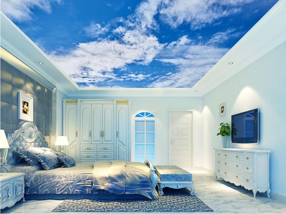 Hd Blue Sky And White Clouds Photo Wallpaper 3d Sky Ceiling