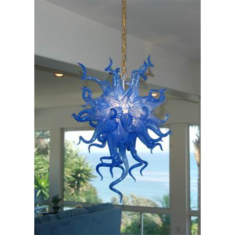 Sea Spray Blue Art Blown Glass Chandelier Lighting Chihily Style Sea Spray Blue Art Blown Glass Chandelier Lighting Chihily Style With Led Source For Restaurant Villa Decor Dining Room