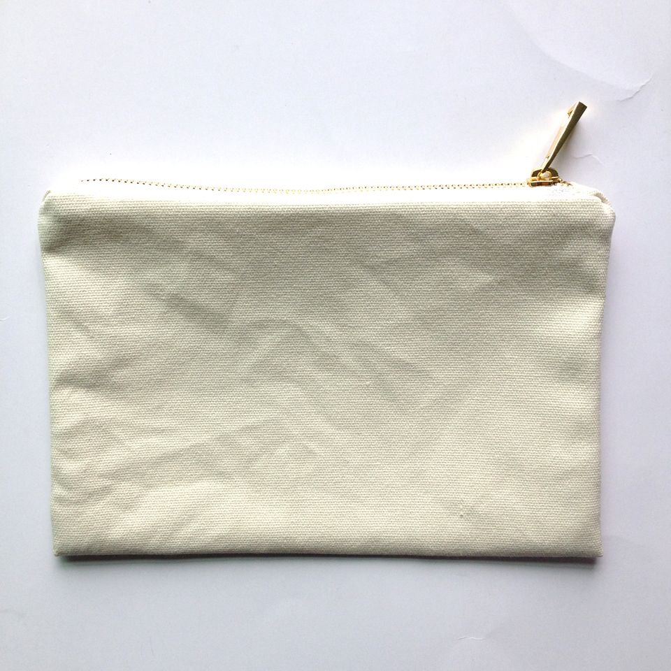 Buy Best And Latest BRAND 12oz Blank Cotton Canvas Makeup Bag With Gold