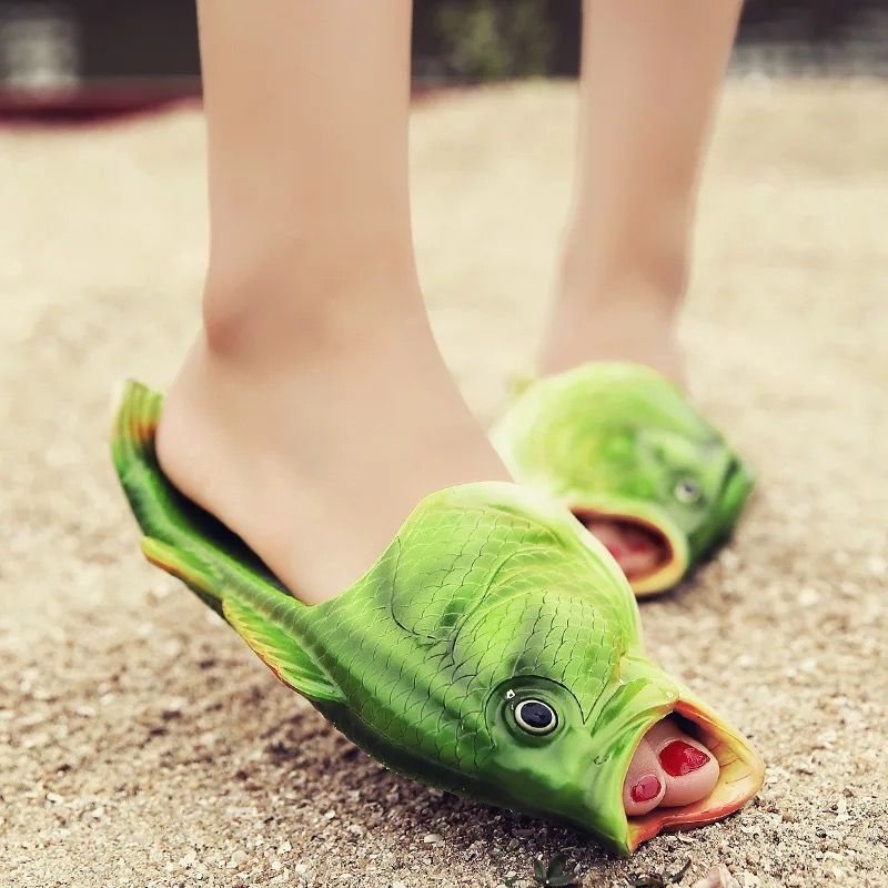 Wholesale Creative Funny Fish Shaped Slippers, Lovers Men Women Summer