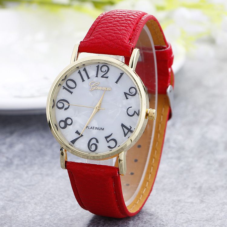 Acquistare Ginevra Orologio Allingrosso Donne Orologi In Pelle Da Uomo  Semplici Numeri Grandi Studenti Al Quarzo Orologi Da Polso Moda Orologio  Digitale Faccia Conchiglia Economico | Consegna Veloce E Qualità | DHgate  Italy