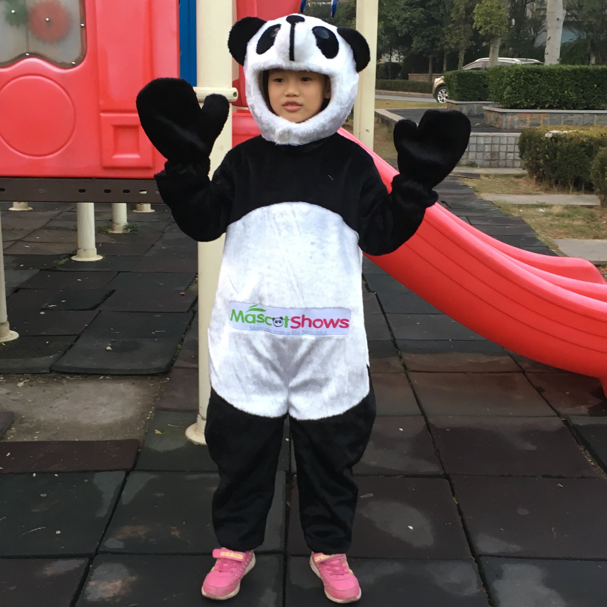 Adorable Show Face Panda Bear Mascot Costume For Kids For Halloween