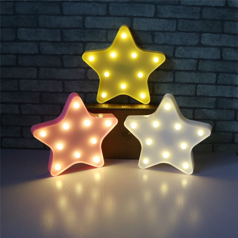 2018 Round Star Led Nightlight White Yellow Blue Pink 3d Letter 2018 Round Star Led Nightlight White Yellow Blue Pink 3d Letter Light Atmosphere Marquee Desk Table For Kids Birthday Gift From