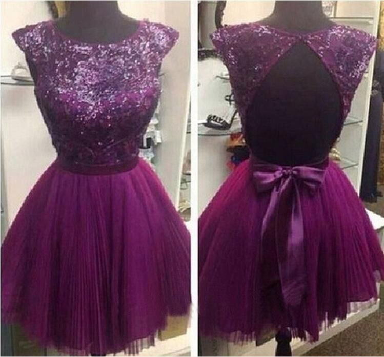Image for short dark purple cocktail dresses