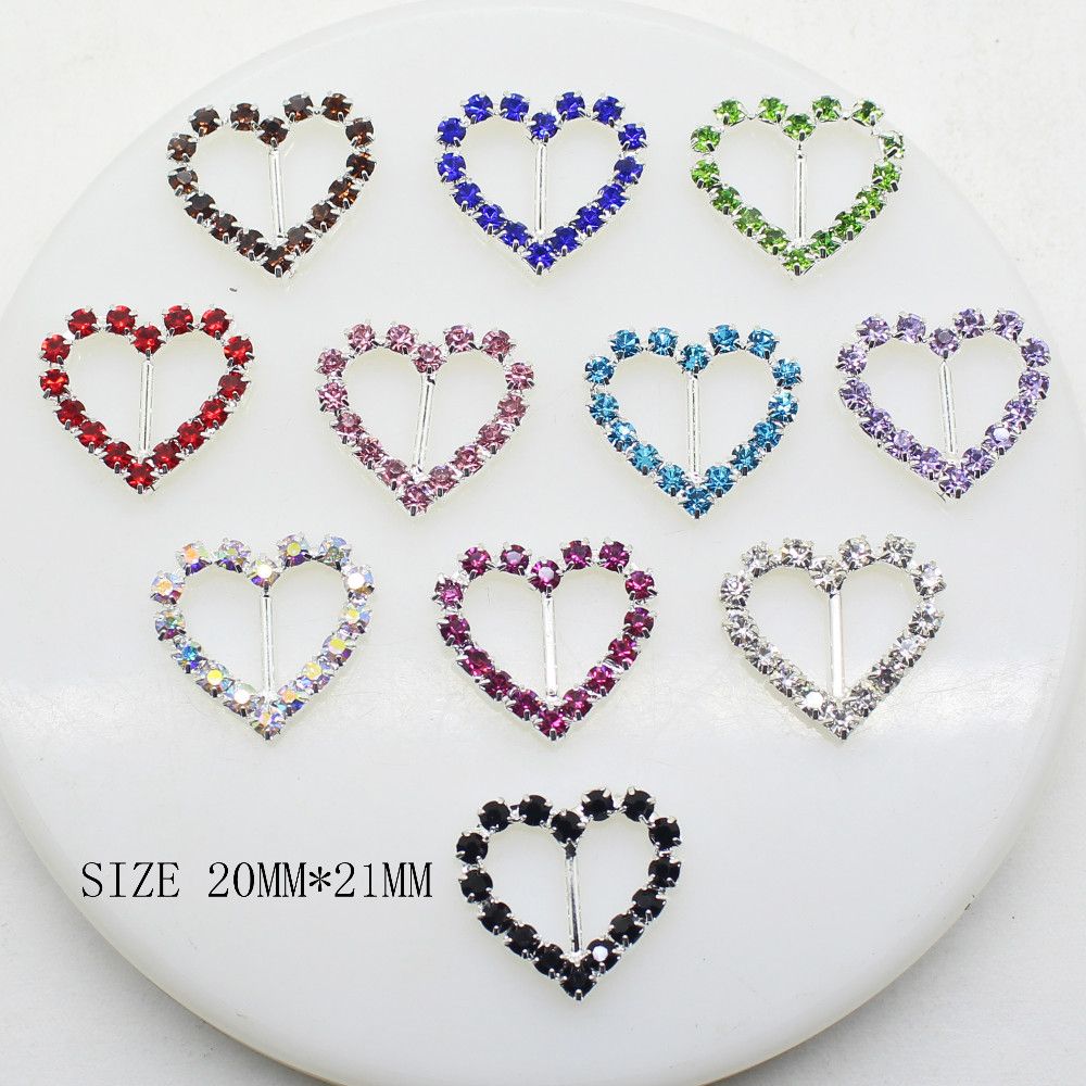 2019 20x21mm Heart Wedding Invitation Rhinestone Buckles Diy Decor