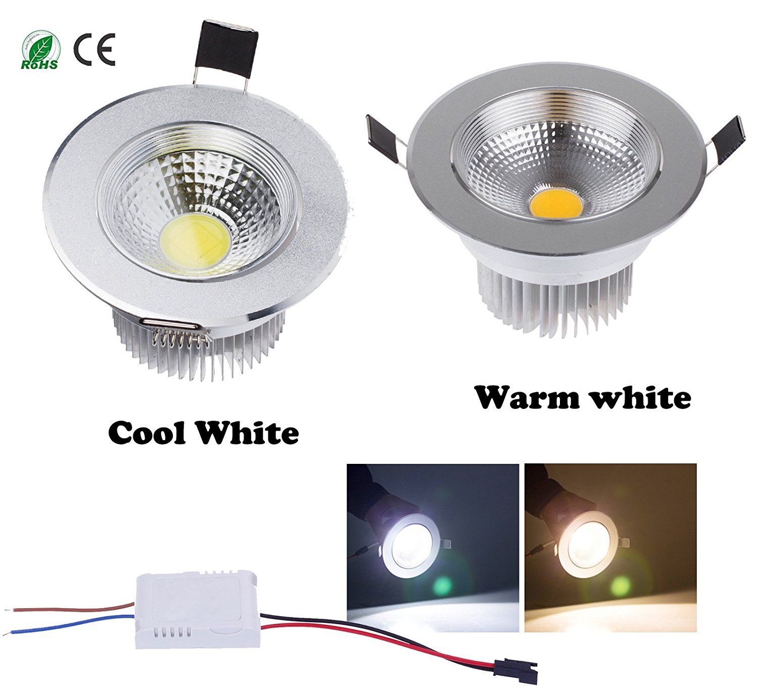 Diammable 7 Watts Cob Led Ceiling Light Downlight Warm Cool White Diammable 7 Watts Cob Led Ceiling Light Downlight Warm Cool White Spotlight Lamp Recessed Lighting Fixture Halogen Bulb Replacement Mr16 Downlights