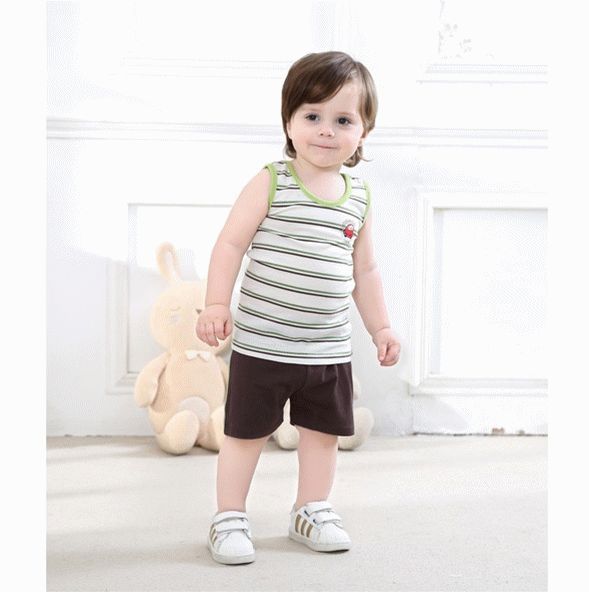 Hot Sales 2017 Summer Baby Boy Clothing Set 1 3 Years Old Vest Set