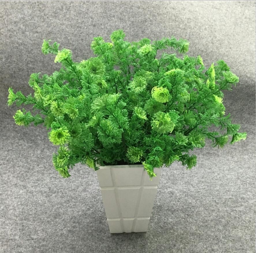 Discount Artificial Coral Grass Fern Branch Greenery For Wall Background Wedding Party Home