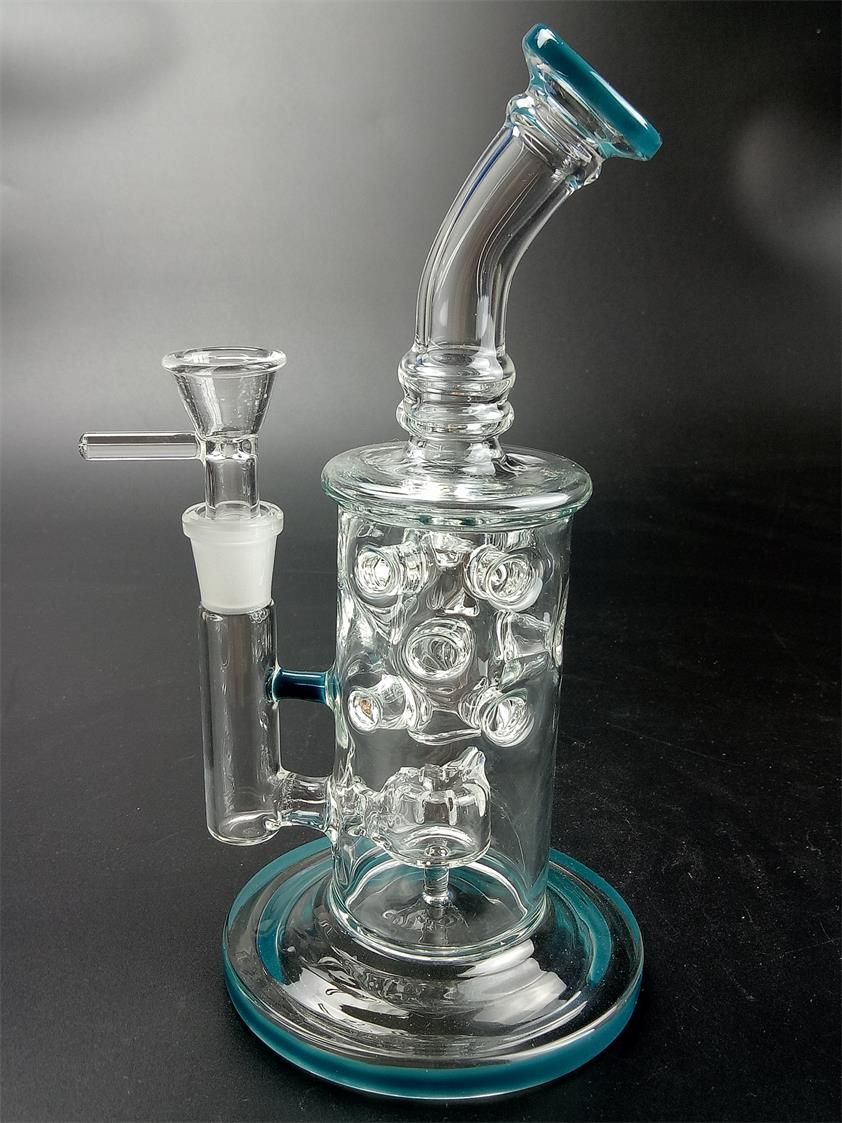 145mm Female Joint Blue Oil Rigs Glass Water Pipe Glass Bong Pipe