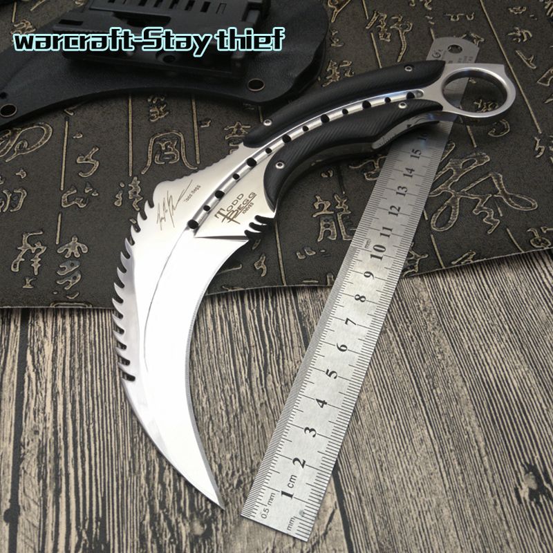 Karambits Mirror Light Scorpion Claw Knife Outdoor Camping Jungle Survival Battle Karambit Cs