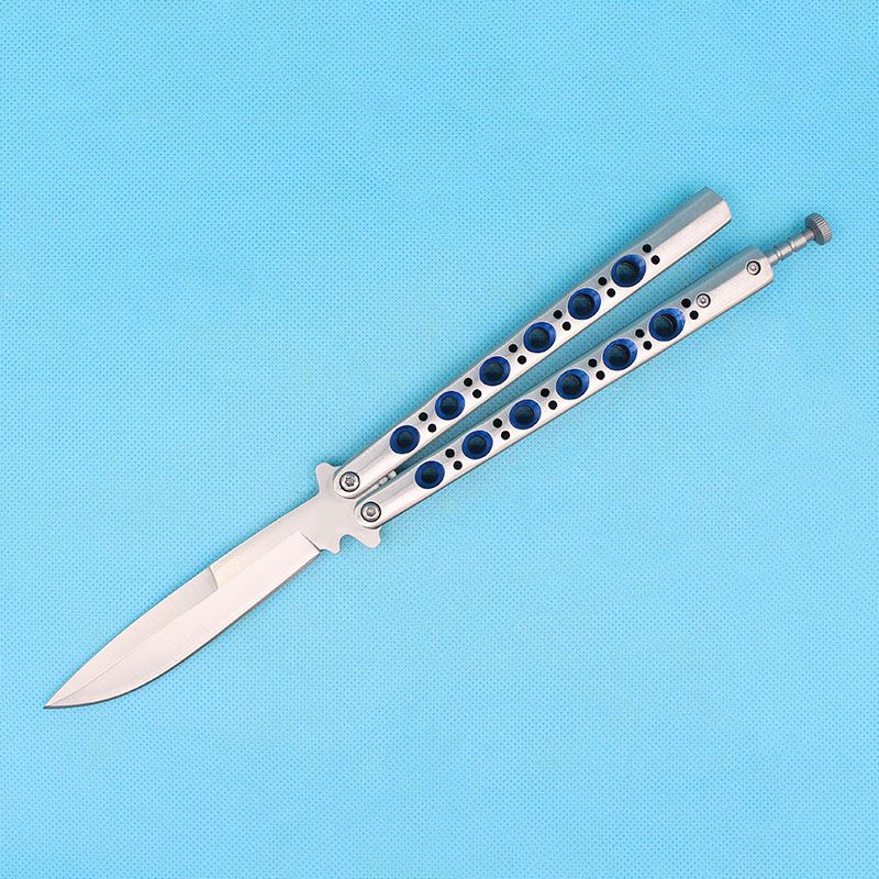 Top Quality BM 42 BM42 Blue Hole Butterfly Balisong Knife 440C 58HRC