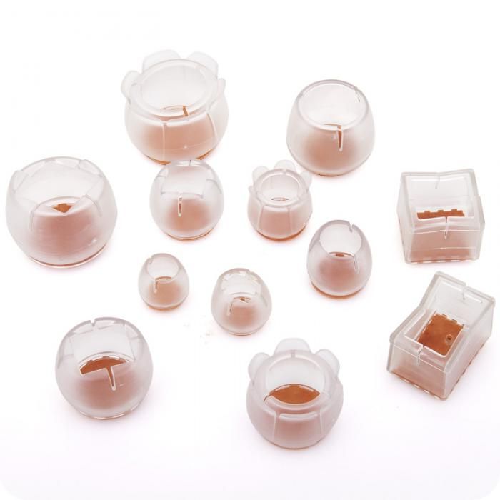 silicone durabel rectangle square round non slip chair leg caps pads