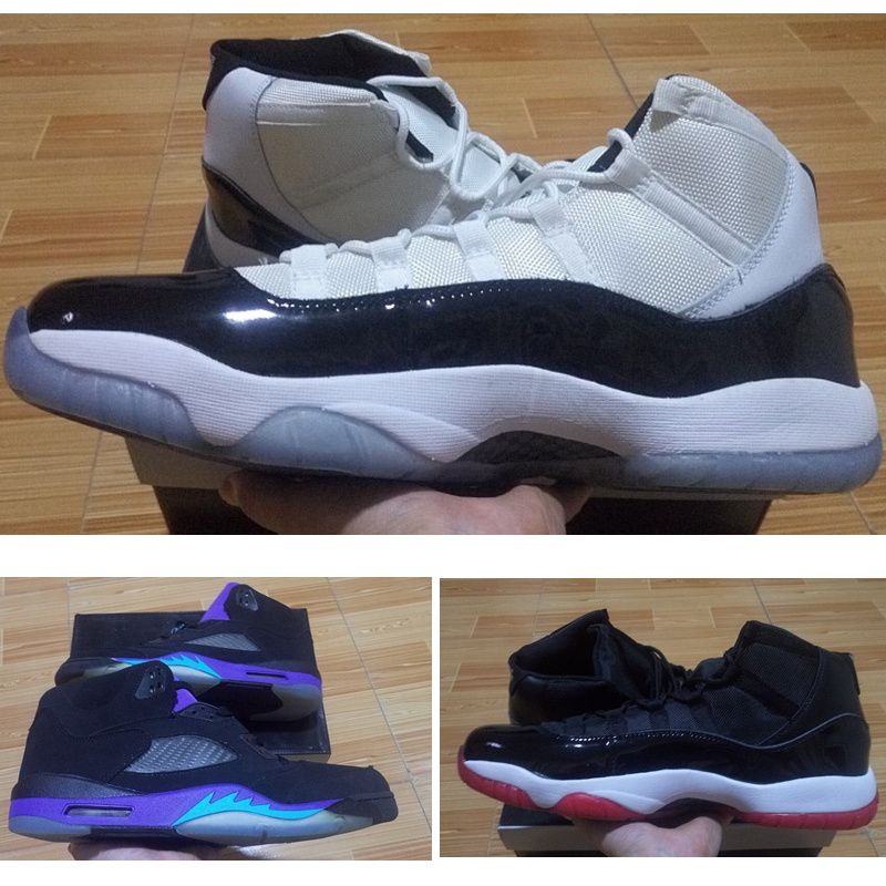 plus size retro xi 11s bred 11 concord white black red 5s grape size 14 shoes