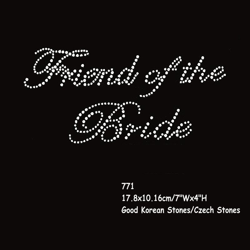 Friend Of The Bride Wedding Bling Bling Rhinestone Iron On Letters