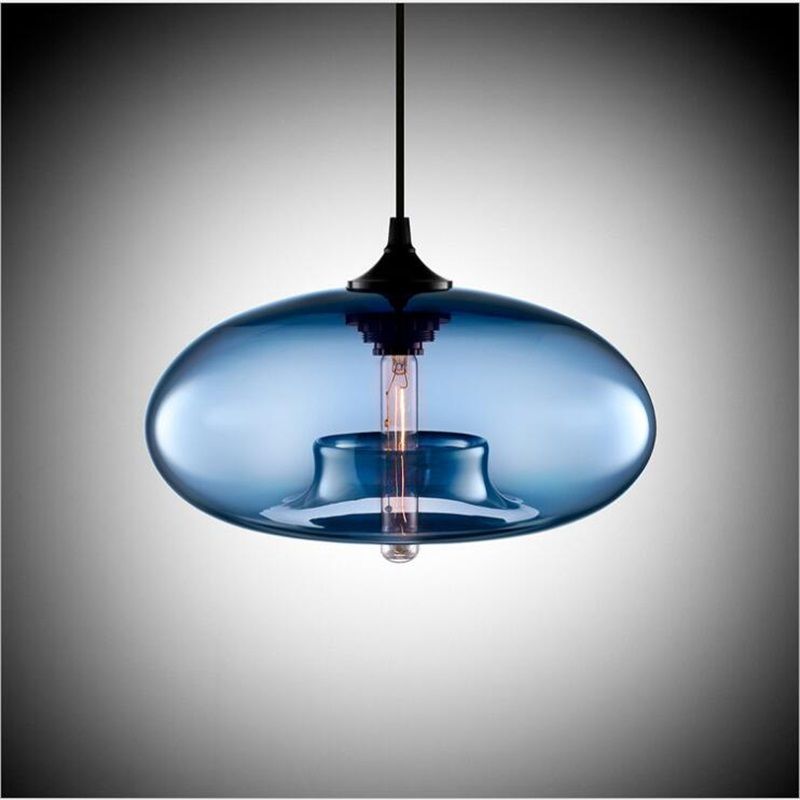 Modern Art Deco Hanging Colorful Glass E27 Pendant Lamp With Led Modern Art Deco Hanging Colorful Glass E27 Pendant Lamp With Led Lights Cord For Restaurant Living Room Kitchen Bar Cafe Lighting