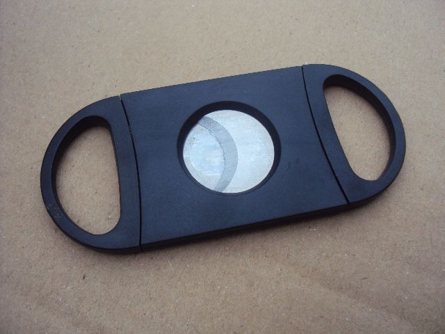 pocket plastic stainless steel double blades portable cigar cutter