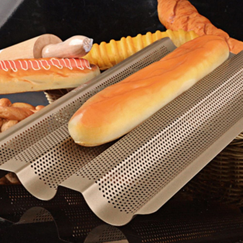 Wholesale New Baguette French Bread Baking Tray,Gold Color Baguette